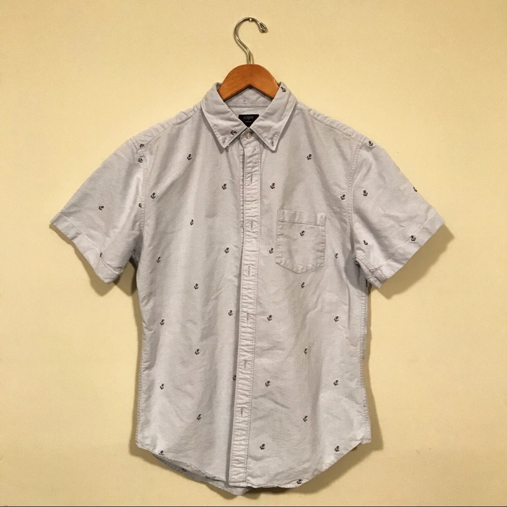 J Crew Light Blue Anchor Shirt